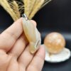 گردنبند عقیق سلیمانی عسلی اصل طبیعی کد 8158