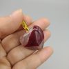گردنبند عقیق دراگون اصل معدنی تراش قلبی دو طرفه کد 7895