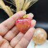 گردنبند عقیق دراگون اصل معدنی تراش قلبی دو طرفه کد 7899