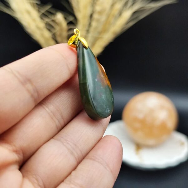 گردنبند عقیق شجر خزه ای اصل طبیعی کد 8151