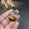 گردنبند نقره چشم ببر اصل معدنی کد 8428