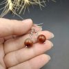گوشواره عقیق سلیمانی اصل معدنی کد 8498