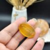 نگین عقیق زرد خراسان اصل معدنی مزین به دعای شرف الشمس اعمال مخصوص انجام شده ( رزق و روزی ) کد 9213