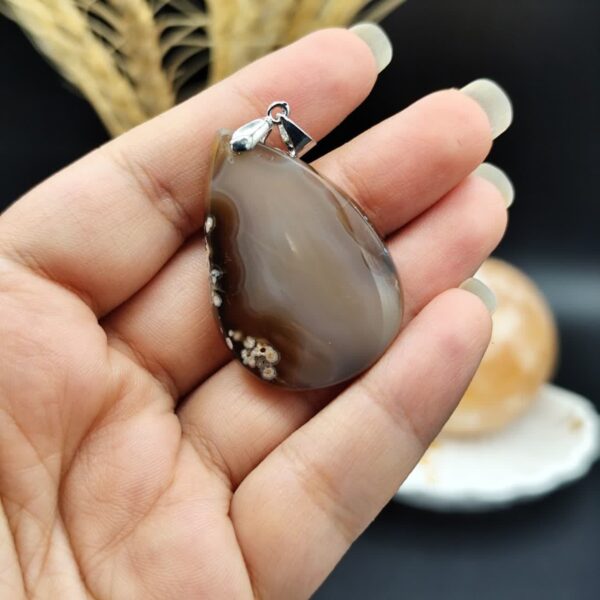 گردنبند عقیق خرمایی شجر دار اصل طبیعی کد 8156