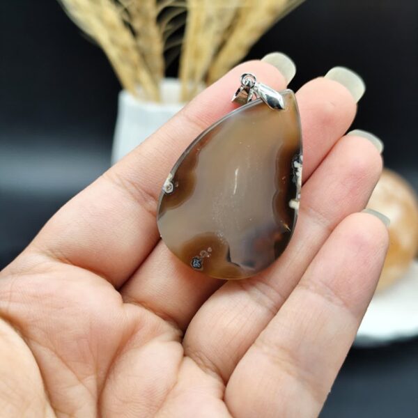 گردنبند عقیق خرمایی شجر دار اصل طبیعی کد 8156