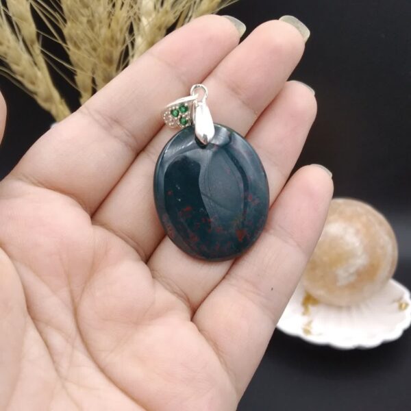 گردنبند نقره سنگ خون اصل معدنی کد 8765