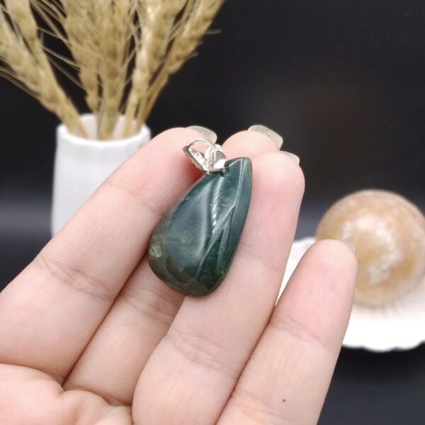 گردنبند نقره سنگ خون اصل معدنی کد 8764
