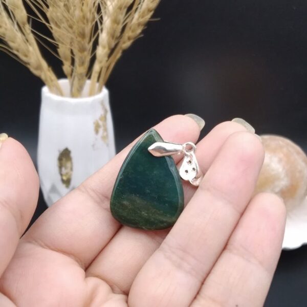 گردنبند نقره سنگ خون اصل معدنی کد 8764