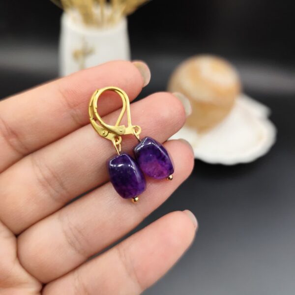 گوشواره عقیق دراگون اصل معدنی مدل هل پیچ کد 9390